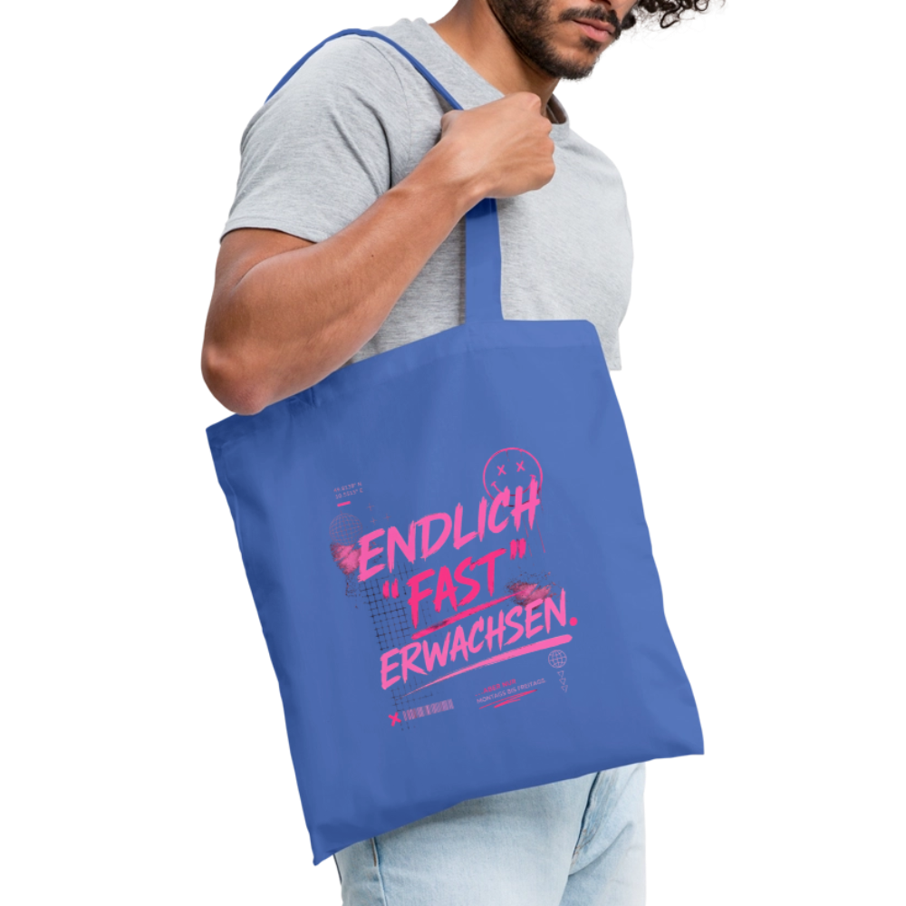 Stoffbeutel. "fast Erwachsen pink" - Hellblau