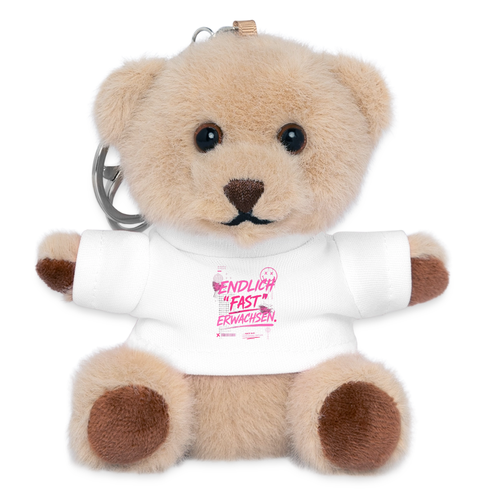 Teddy Schlüsselanhänger " fast Erwachsen pink" - Weiß
