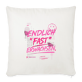 Sofakissenbezug 44 x 44 cm "fast Erwachsen pink" - Naturweiß 