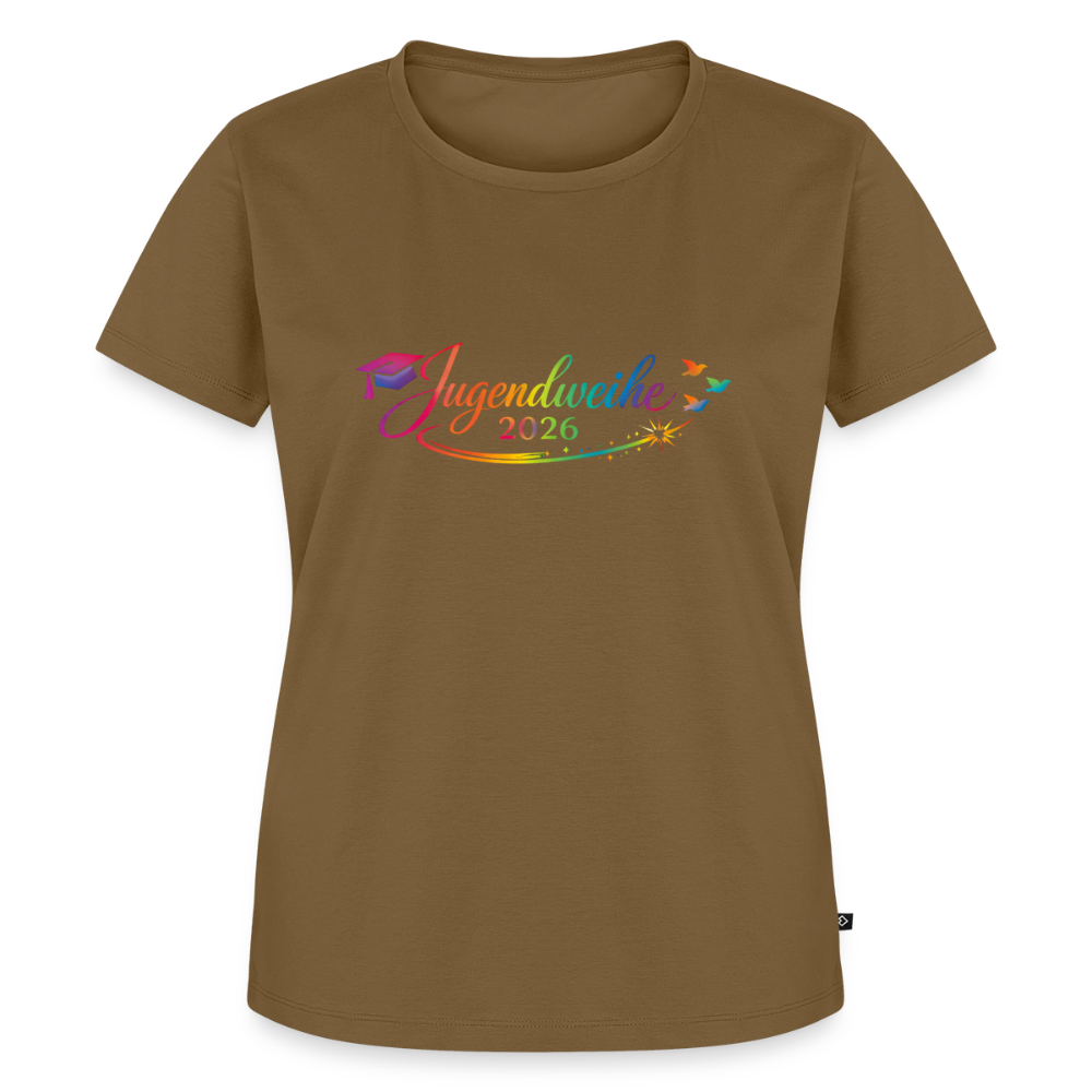 Frauen Premium T-Shirt nachhaltig "Jahreslogo 2026" - Nussbraun