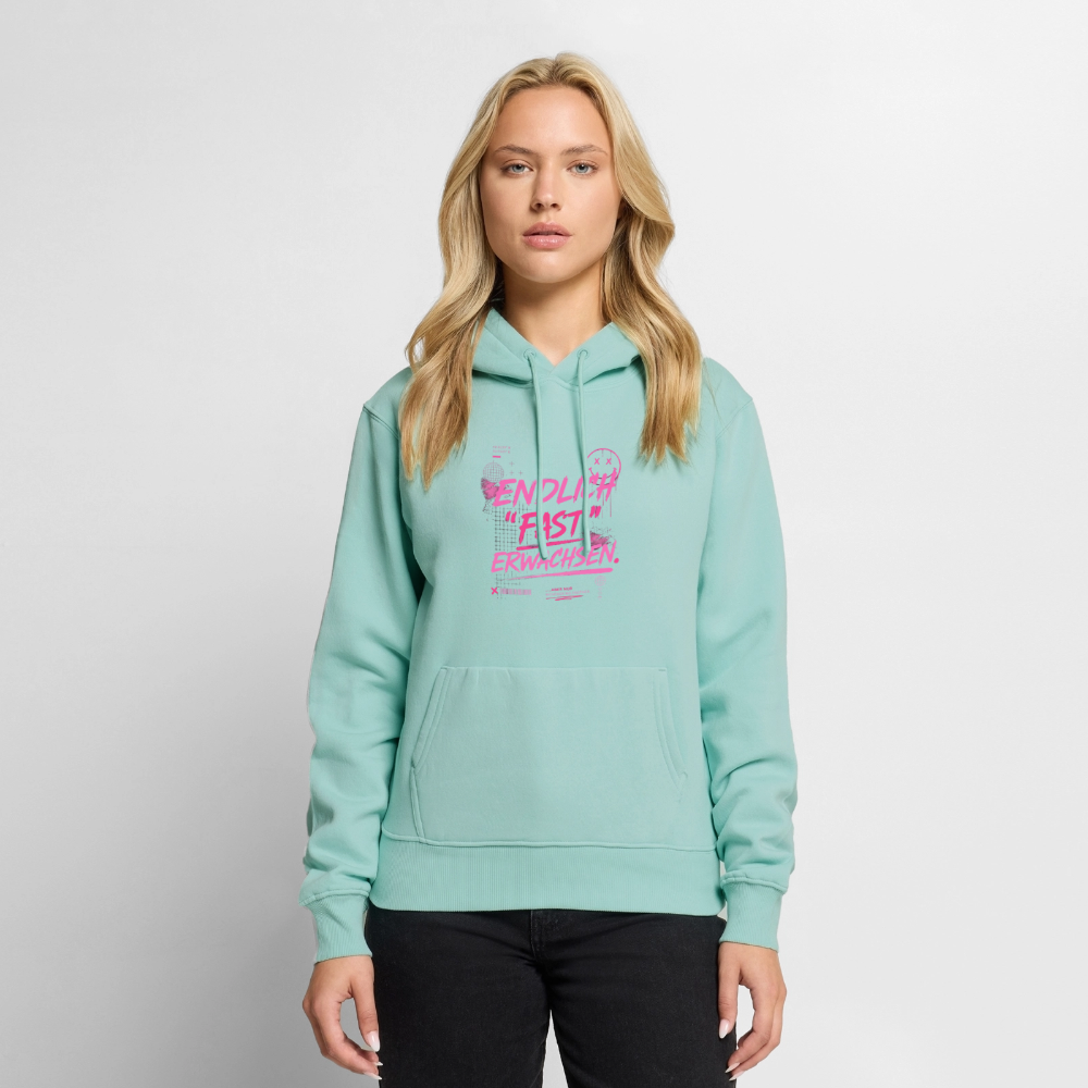 Frauen Premium Hoodie "fast Erwachsen pink" - Mint 