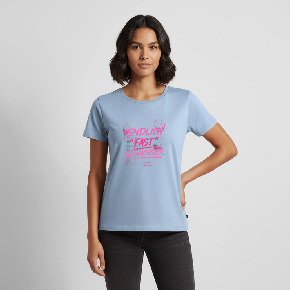Frauen Premium T-Shirt nachhaltig "fast Erwachsen pink" - Hellblau