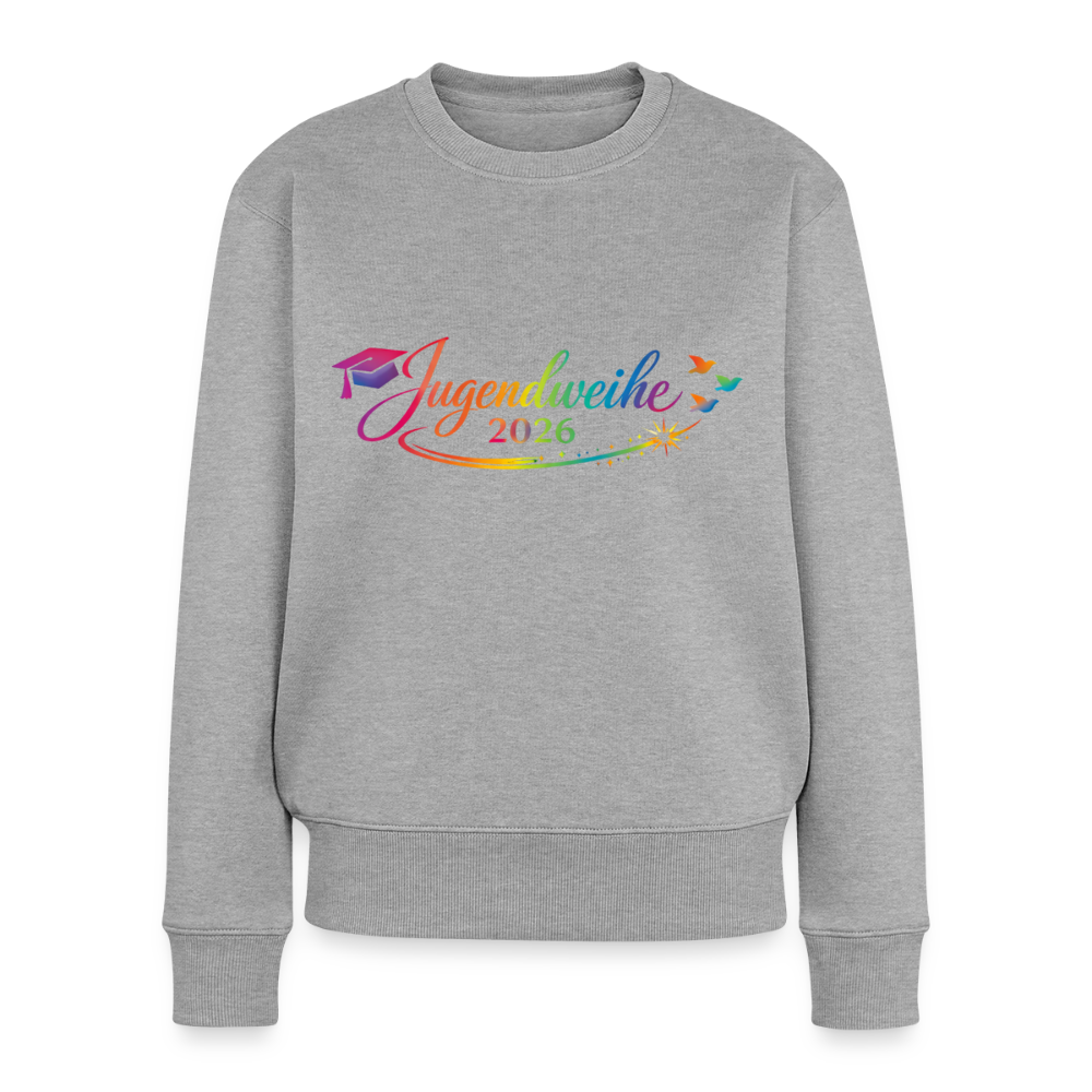Frauen Premium Pullover " Jahreslogo 2026" - Grau meliert