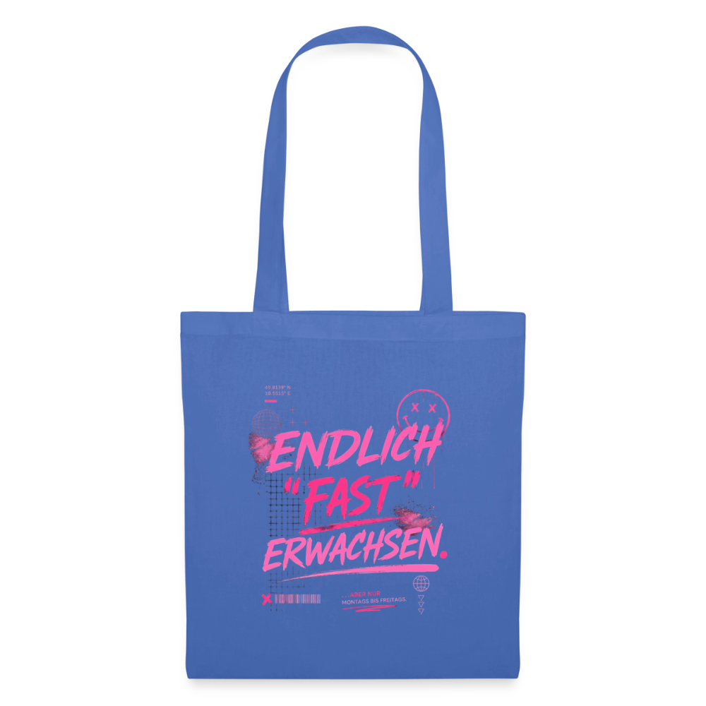Stoffbeutel. "fast Erwachsen pink" - Hellblau