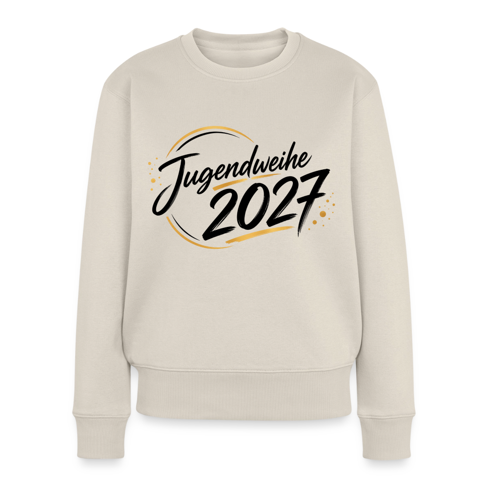 Frauen Premium Pullover " Jahreslogo 2027" - Beige