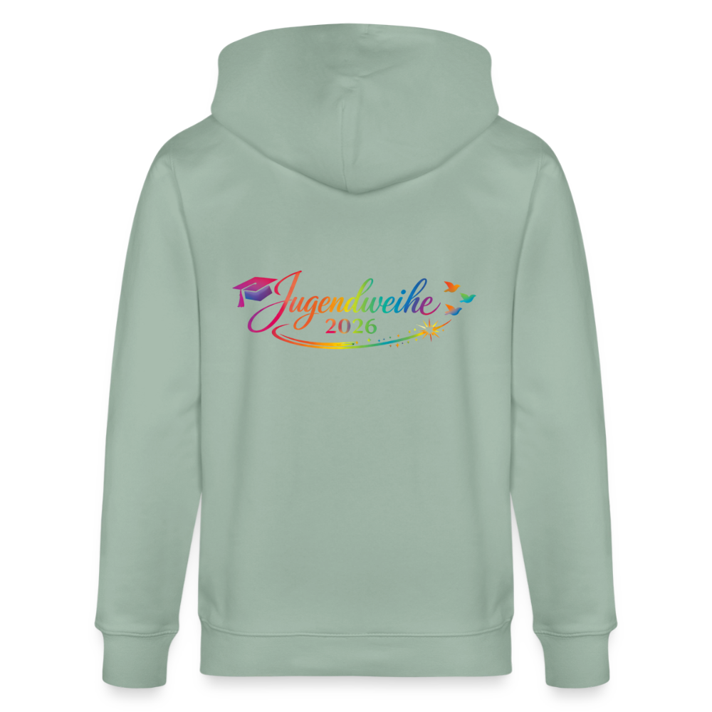 Stanley/Stella Unisex Bio-Kapuzenjacke CULTIVATOR  "Jahreslogo 2026" - Helles Graugrün