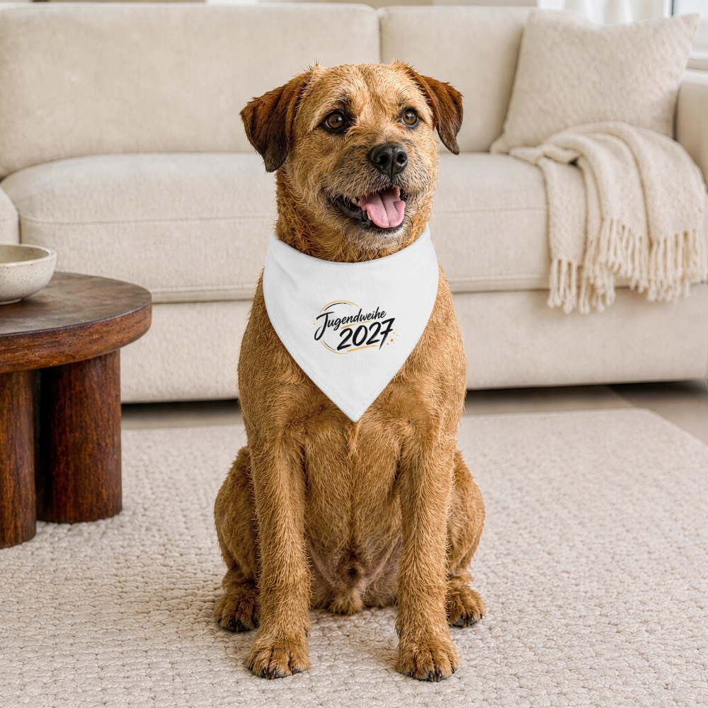 Hunde-Bandana " Jahreslogo 2027" - Weiß