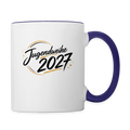 Tasse zweifarbig mit Jahreslogo 2027 - Weiß/Kobaltblau