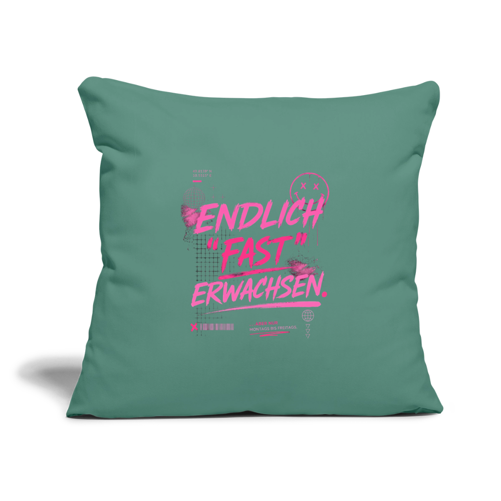 Sofakissenbezug 44 x 44 cm "fast Erwachsen pink" - Tanngrün
