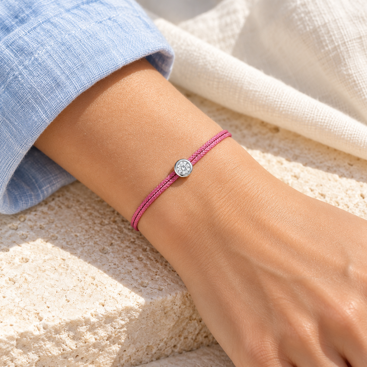 Cuty Lab Diamant Armband "dark pink"
